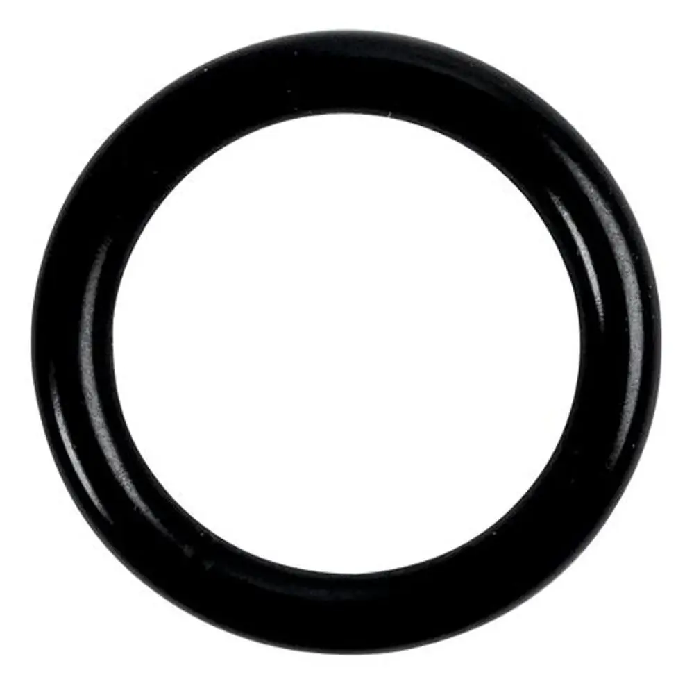 Schwarzer O-Ring auf weißem Hintergrund, hergestellt von Wolf. Geeignet für verschiedene Anwendungen im technischen und industriellen Bereich.